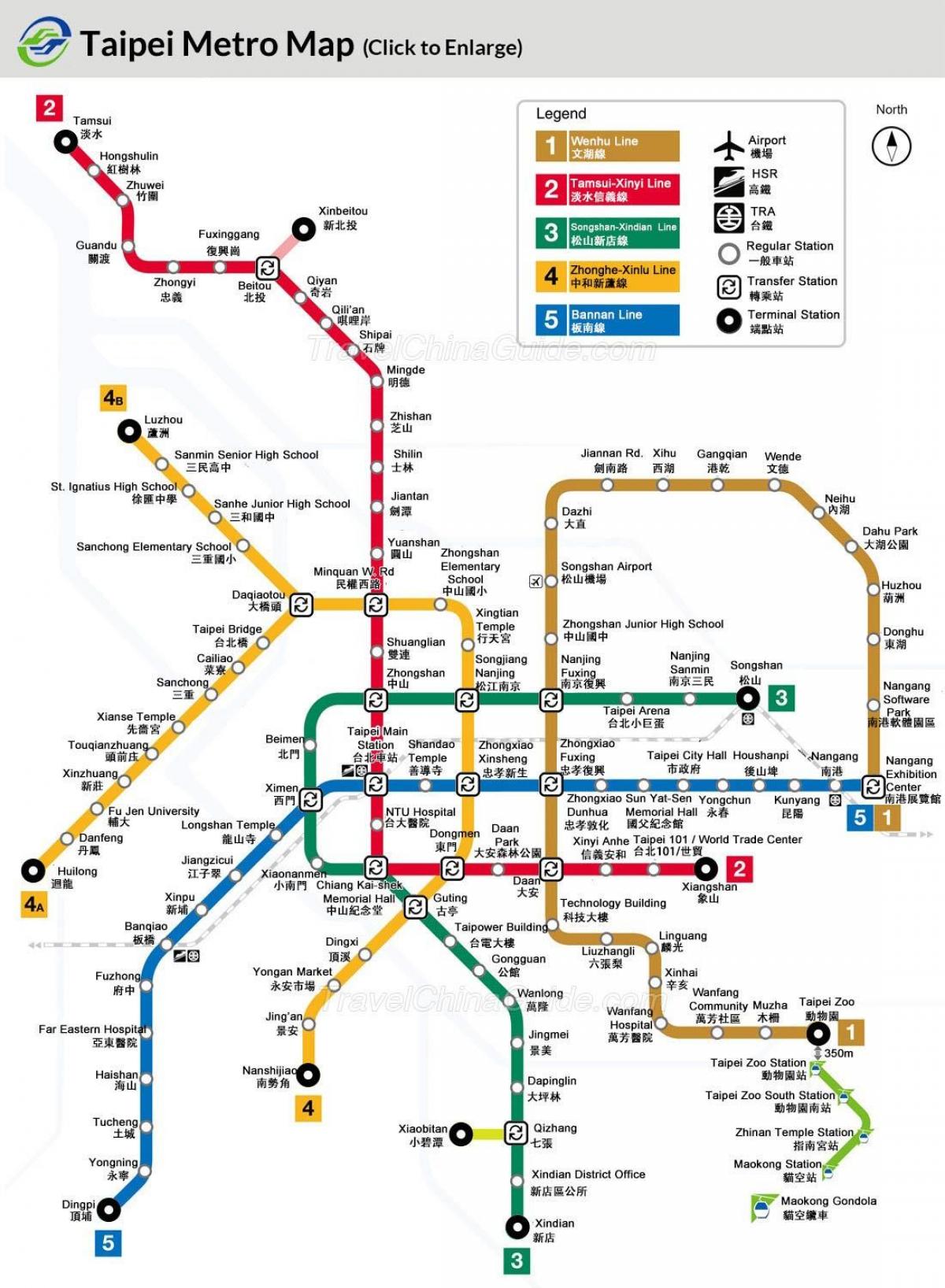 Карта Тайваню метро