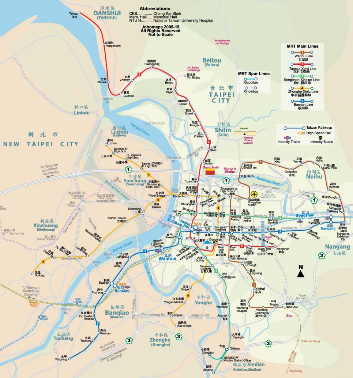 карта метро в Тайвані