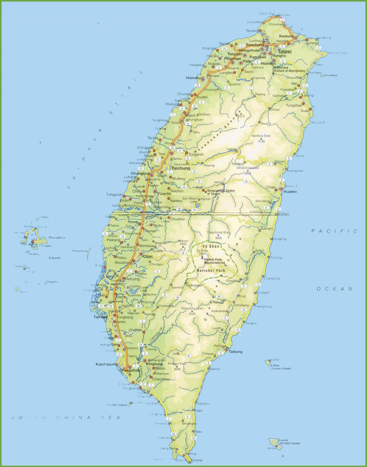 карта Тайваню
