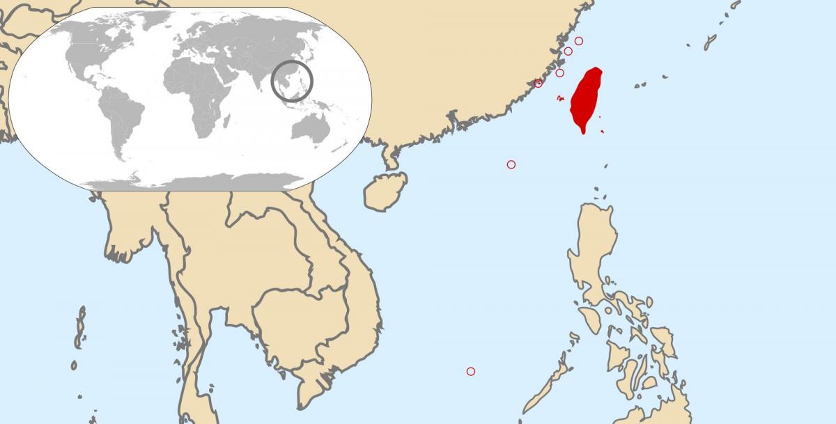 Тайвань глобальній карті