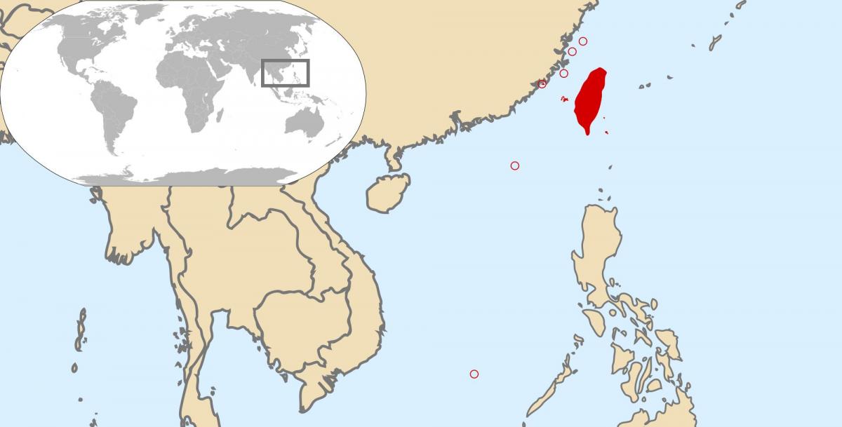 карта світу, показує Тайвань