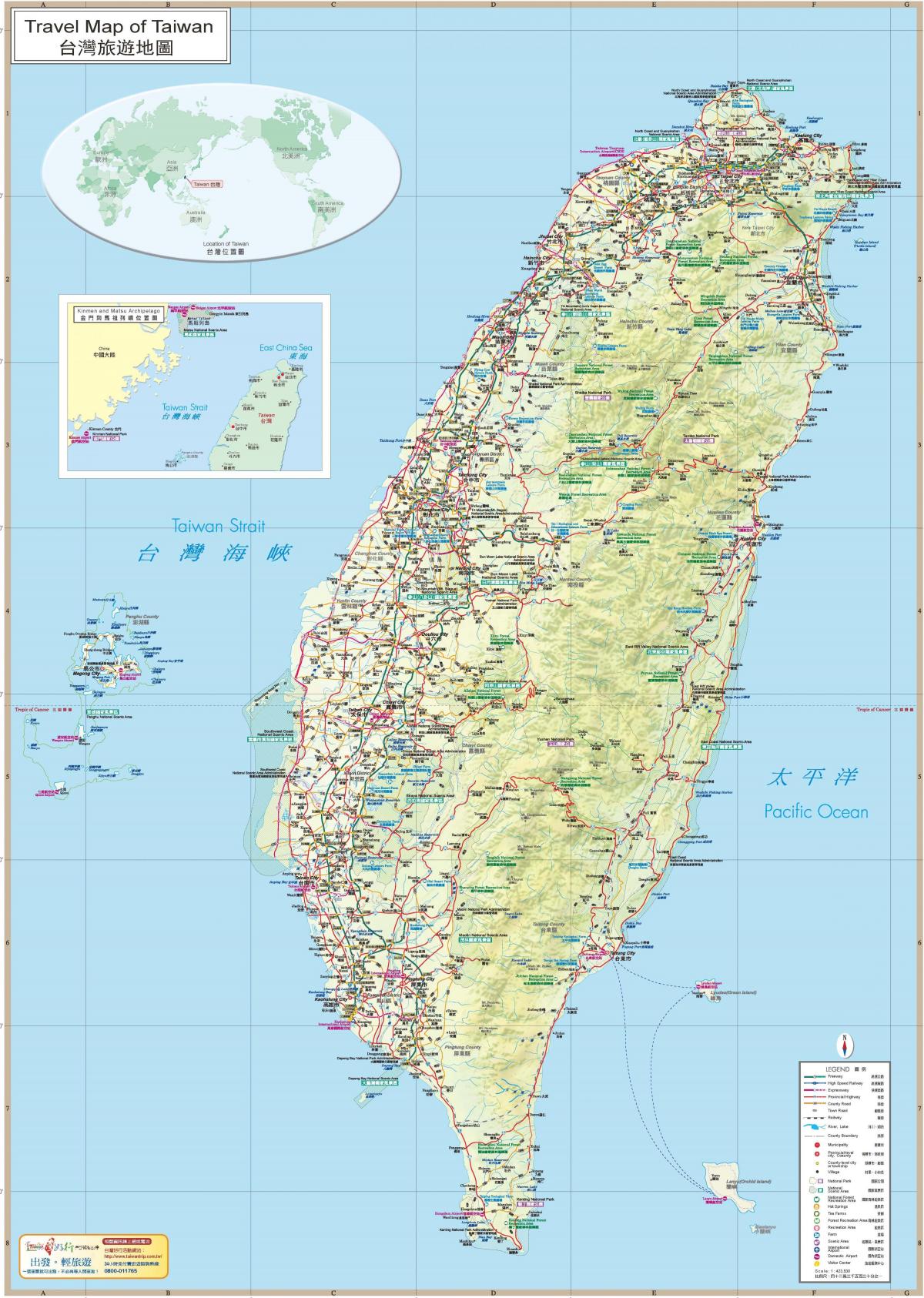 карта туристичних визначних пам'яток Тайваню