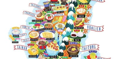 Карта Тайваню харчовими продуктами